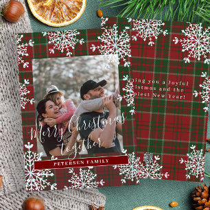 Cartes Pour Fêtes Annuelles Photo de famille rustique Joyeux Noël ensemble pla