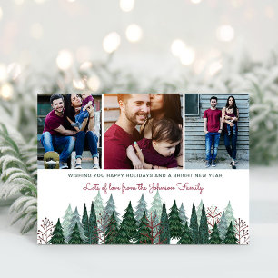 Cartes Pour Fêtes Annuelles Photo de famille rustique sous le sapin de Noël