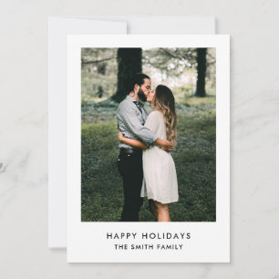 Cartes Pour Fêtes Annuelles Photo de famille simple de Noël moderne