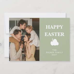 Cartes Pour Fêtes Annuelles Photo de famille simple élégant œuf Joyeuses Pâque
