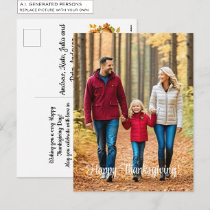 Cartes Pour Fêtes Annuelles Photo de famille spécial 1 Bonne fête d'Action de