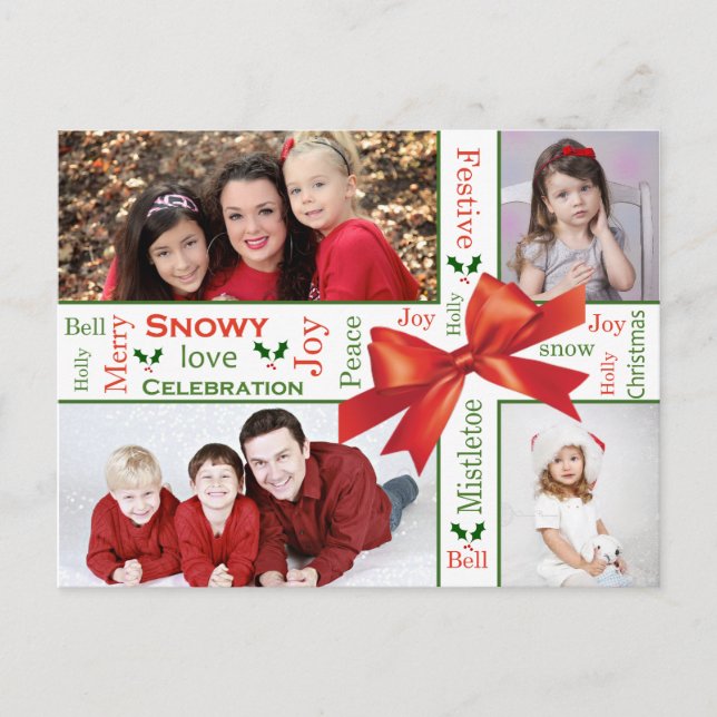 Cartes Pour Fêtes Annuelles Photo de famille thème Noël (Devant)