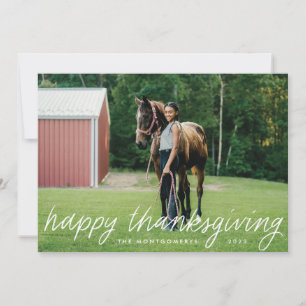 Cartes Pour Fêtes Annuelles Photo De Fête De Thanksgiving, Lettrée À La Main