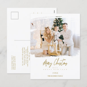 Cartes Pour Fêtes Annuelles Photo de flocons de neige dorés de Noël coup de pi