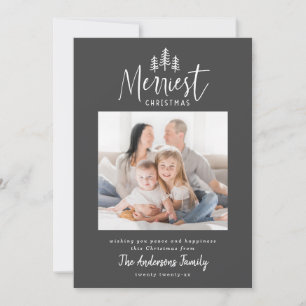 Cartes Pour Fêtes Annuelles Photo de forêt rustique de Noël minimaliste modern