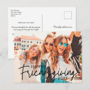 Cartes Pour Fêtes Annuelles Photo de Friendsgiving personnalisable Moderne Joy