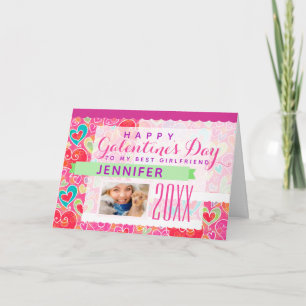 Cartes Pour Fêtes Annuelles Photo de Galentine's Day Cute Pink Hearts