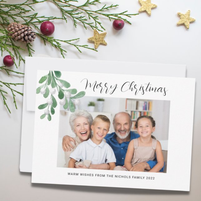 Cartes Pour Fêtes Annuelles Photo de gui de Noël joyeux (Créateur téléchargé)
