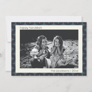 Cartes Pour Fêtes Annuelles Photo de Hanukkah avec une bordure géométrique mod