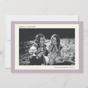 Cartes Pour Fêtes Annuelles Photo de Hanukkah lilas clair minimaliste moderne