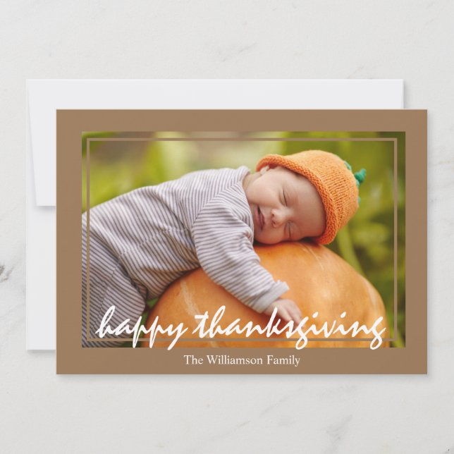 Cartes Pour Fêtes Annuelles Photo de la famille bon thanksgiving (Devant)