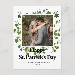 Cartes Pour Fêtes Annuelles Photo de la Saint-Patrick trèfle chanceux minimali