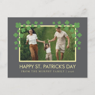 Cartes Pour Fêtes Annuelles Photo de la Saint-Patrick trèfle chanceux minimali