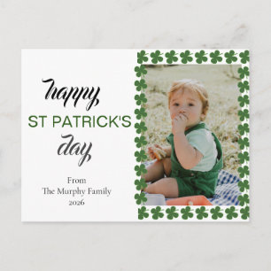 Cartes Pour Fêtes Annuelles Photo de la Saint-Patrick trèfle chanceux minimali