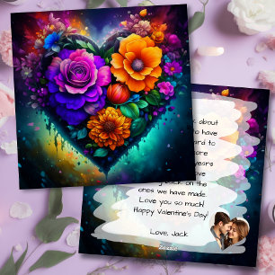 Cartes Pour Fêtes Annuelles Photo de la Saint-Valentin avec un cœur rempli de