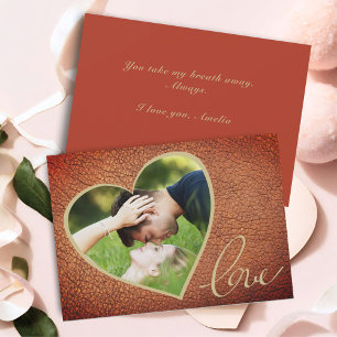 Cartes Pour Fêtes Annuelles Photo de la Saint-Valentin en cuir en forme de cœu