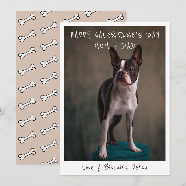 Cartes Pour Fêtes Annuelles Photo de la Saint-Valentin pour maman et papa de l (Devant / Derrière)