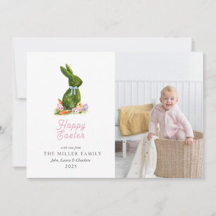 Cartes Pour Fêtes Annuelles Photo de lapin topiaire de Pâques à l'aquarelle