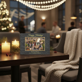 Cartes Pour Fêtes Annuelles Photo de luxe imprimé avec texture de faux alligat