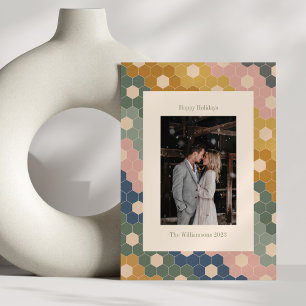 Cartes Pour Fêtes Annuelles Photo de mariage moderne vintage chic boho terreux