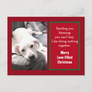 Cartes Pour Fêtes Annuelles Photo de mignon Chien avec papa Red Christmas