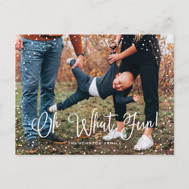 Cartes Pour Fêtes Annuelles Photo de Modern Snow Script 2 (Devant)