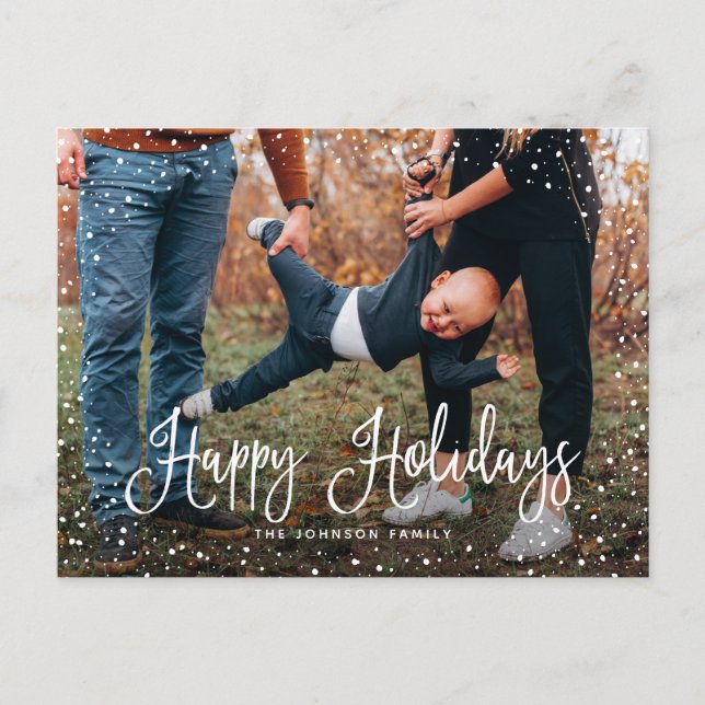 Cartes Pour Fêtes Annuelles Photo de Modern Snow Script 2 (Devant)