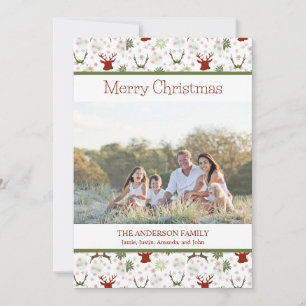 Cartes Pour Fêtes Annuelles Photo de Noël à motif cerf de Noël