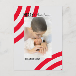 Cartes Pour Fêtes Annuelles Photo de Noël arc-en-ciel à la menthe poivrée