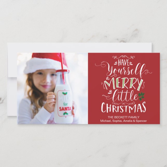 Cartes Pour Fêtes Annuelles Photo de Noël - Ayez-vous un joyeux petit (Devant)