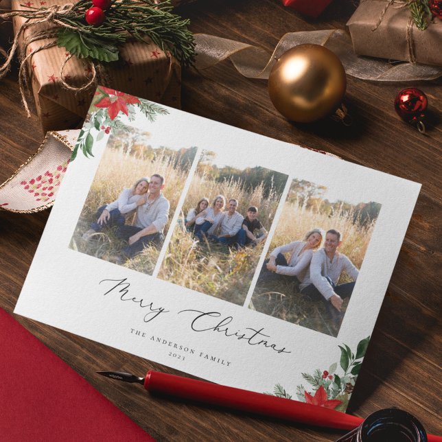 Cartes Pour Fêtes Annuelles Photo de Noël botanique (Créateur téléchargé)