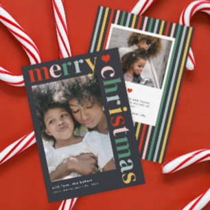 Cartes Pour Fêtes Annuelles Photo de Noël colorée moderne