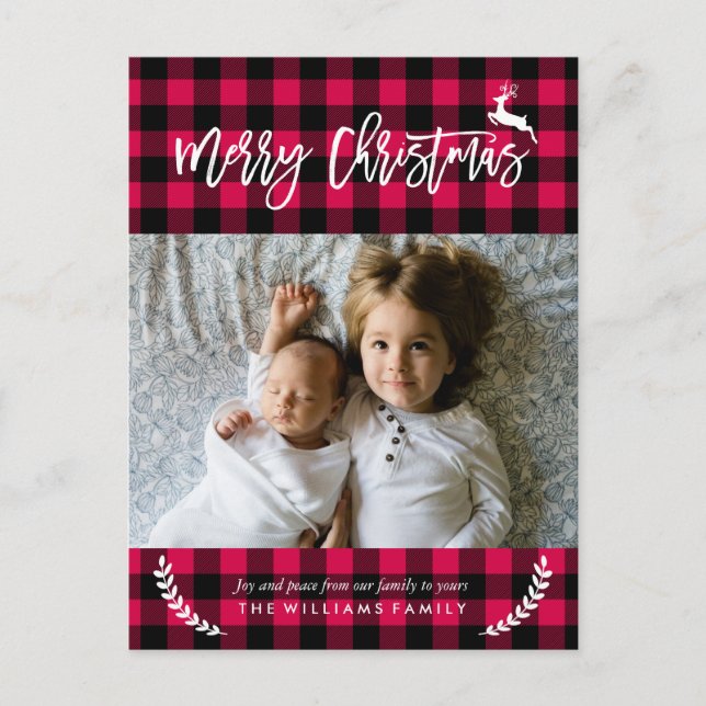 Cartes Pour Fêtes Annuelles Photo de Noël Cosy Plaid Motif (Devant)