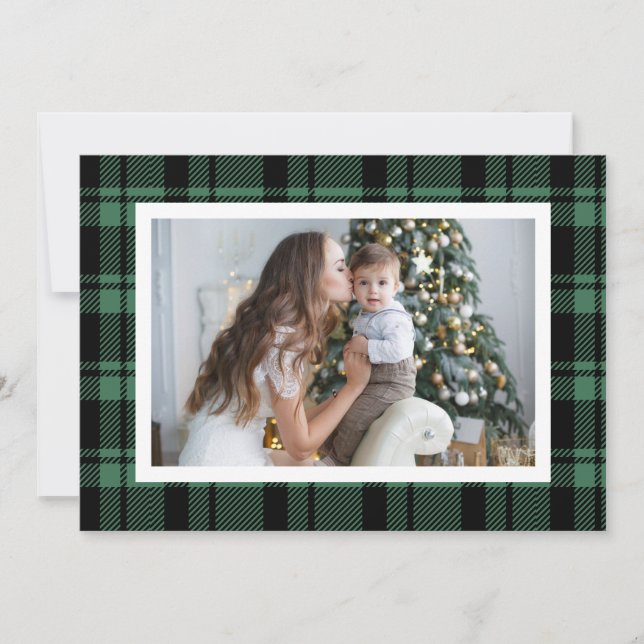 Cartes Pour Fêtes Annuelles Photo de Noël de Buffalo Vert (Devant)