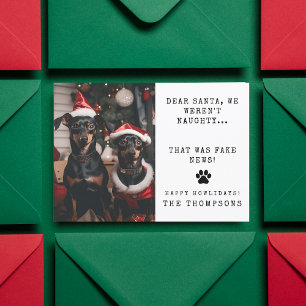 Cartes Pour Fêtes Annuelles Photo de Noël de chien drôle personnalisée
