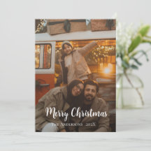 Photo de Noël de famille minimaliste élégant moder