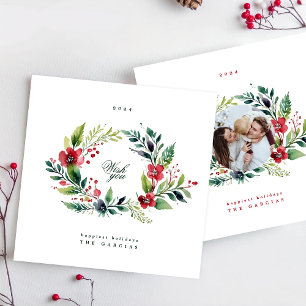 Cartes Pour Fêtes Annuelles Photo de Noël de la couronne