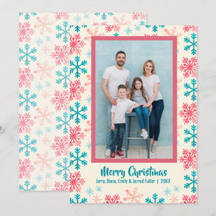 Cartes Pour Fêtes Annuelles Photo de Noël de Snowflakes