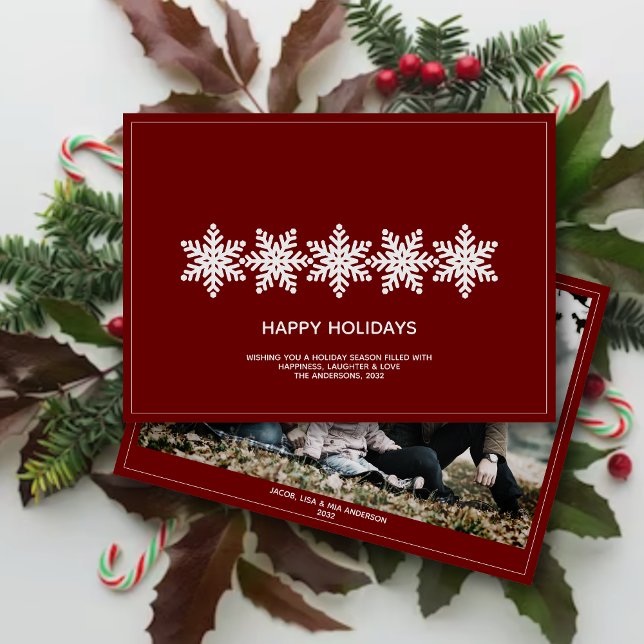 Cartes Pour Fêtes Annuelles Photo de Noël de Snowflakes (Créateur téléchargé)
