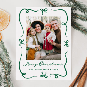 Cartes Pour Fêtes Annuelles Photo de Noël des vaches vertes dessinées à la mai