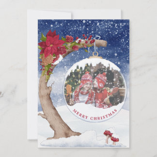 Cartes Pour Fêtes Annuelles Photo de Noël du Globe des neiges