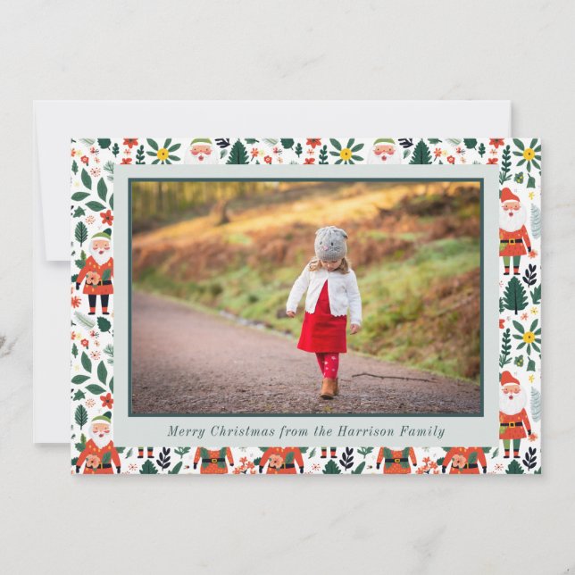 Cartes Pour Fêtes Annuelles Photo de Noël du Motif de Père Noël (Devant)