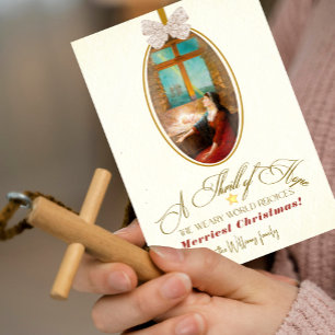 Cartes Pour Fêtes Annuelles Photo de Noël élégant et vintage : Frisson d'Espoi