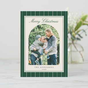 Cartes Pour Fêtes Annuelles Photo de Noël Élégant Minimaliste Vieille Fortune