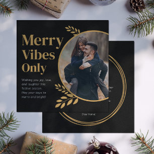 Cartes Pour Fêtes Annuelles Photo de Noël Elégante avec de jolies vibes seulem