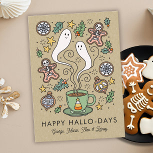 Cartes Pour Fêtes Annuelles Photo de Noël Halloween mignon et confortable 3