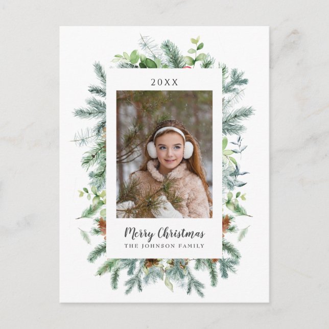 Cartes Pour Fêtes Annuelles Photo de Noël hiver (Devant)