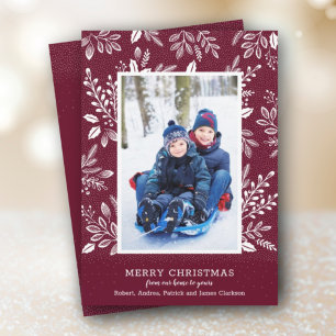 Cartes Pour Fêtes Annuelles Photo de Noël Joyeux Blanc