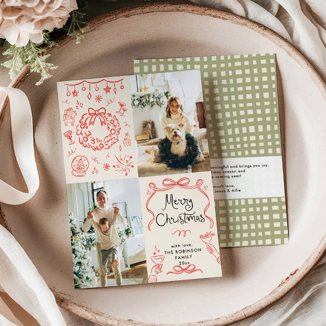 Cartes Pour Fêtes Annuelles Photo de Noël Joyeux Boho de Noël (Créateur téléchargé)