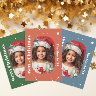 Cartes Pour Fêtes Annuelles Photo de Noël joyeux flocon de neige et gui